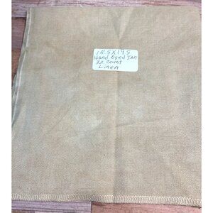Hand Dyed Tan 32 Count Linen Fabric Embroidery Cross Stitch